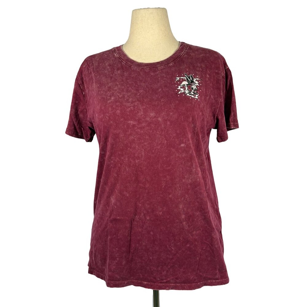 Empyre Zumiez T Shirt | Red Acid Wash Short Sleeve Tee Shirt